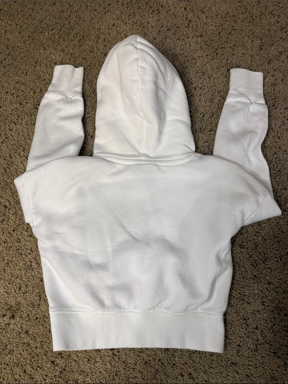 Nike White Cropped Hoodie with Gradient Logo